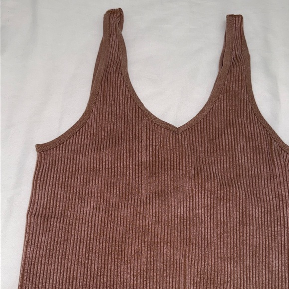 Brown Ribbed Bodysuit - Picture 2 of 7
